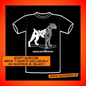 Adopt-Nurture men's t-shirts exclusively on woofbox.in (Black)