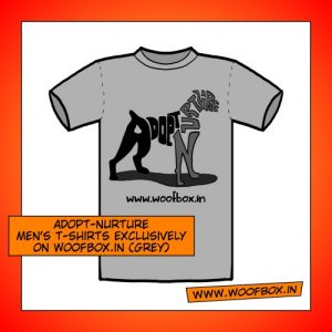Adopt-Nurture men's t-shirts exclusively on woofbox.in (Grey)
