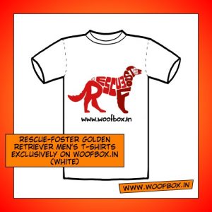 Rescue Foster Golden Retriever Men's T-Shirts exclusively on woofbox.in (White)
