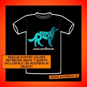 Rescue Foster Golden Retriever Men's T-Shirts exclusively on woofbox.in (Black)