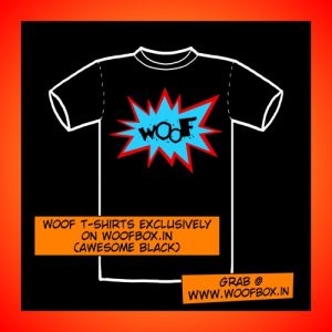 Woof T-Shirts exclusively on woofbox.in (Awesome Black)