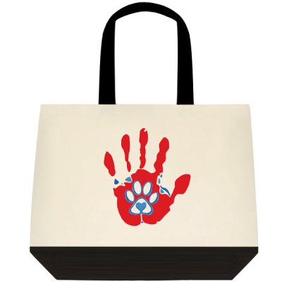 Dual Tone Tote Bag Love for Paws