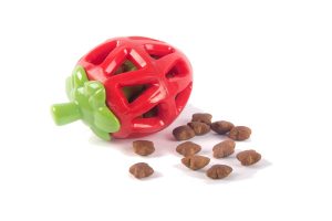 Strawberry Treat Dispensing Dog Toy in Action _ WoofBox