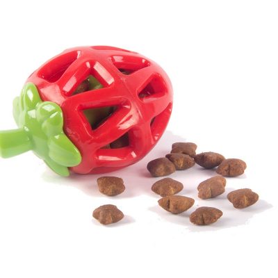 Strawberry Treat Dispensing Dog Toy in Action _ WoofBox